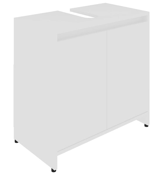 Badezimmerschrank Weiß 60x33x61 cm Holzwerkstoff