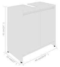 Badezimmerschrank Weiß 60x33x61 cm Holzwerkstoff