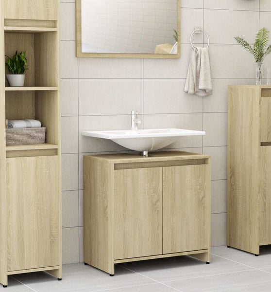 Badezimmerschrank Sonoma-Eiche 60x33x61 cm Holzwerkstoff