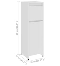Badezimmerschrank Weiß 30x30x95 cm Holzwerkstoff