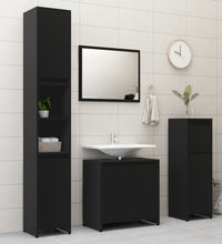 Badezimmerschrank Schwarz 30x30x95 cm Holzwerkstoff
