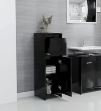 Badezimmerschrank Schwarz 30x30x95 cm Holzwerkstoff