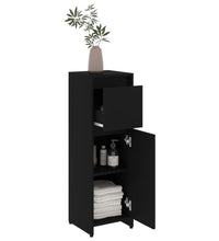 Badezimmerschrank Schwarz 30x30x95 cm Holzwerkstoff