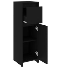 Badezimmerschrank Schwarz 30x30x95 cm Holzwerkstoff