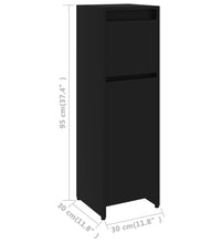 Badezimmerschrank Schwarz 30x30x95 cm Holzwerkstoff