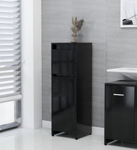 Badezimmerschrank Schwarz 30x30x95 cm Holzwerkstoff