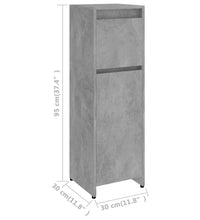 Badezimmerschrank Betongrau 30x30x95 cm Holzwerkstoff