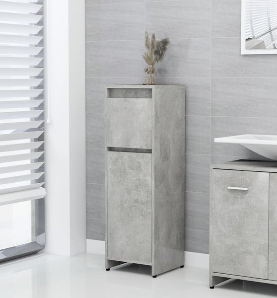 Badezimmerschrank Betongrau 30x30x95 cm Holzwerkstoff