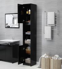 Badezimmerschrank Schwarz 30x30x183,5 cm Holzwerkstoff