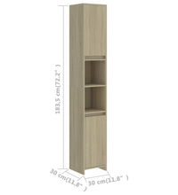 Badezimmerschrank Sonoma-Eiche 30x30x183,5 cm Holzwerkstoff