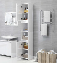 Badezimmerschrank Hochglanz-Weiß 30x30x183,5 cm Holzwerkstoff