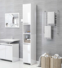Badezimmerschrank Hochglanz-Weiß 30x30x183,5 cm Holzwerkstoff