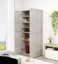Schuhschrank Betongrau 80x39x178 cm Holzwerkstoff