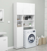 Badezimmerschrank Weiß 32×25,5×190 cm Holzwerkstoff