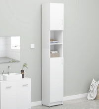 Badezimmerschrank Weiß 32×25,5×190 cm Holzwerkstoff