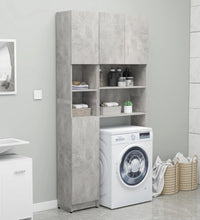 Badezimmerschrank Betongrau 32x25,5x190 cm Holzwerkstoff