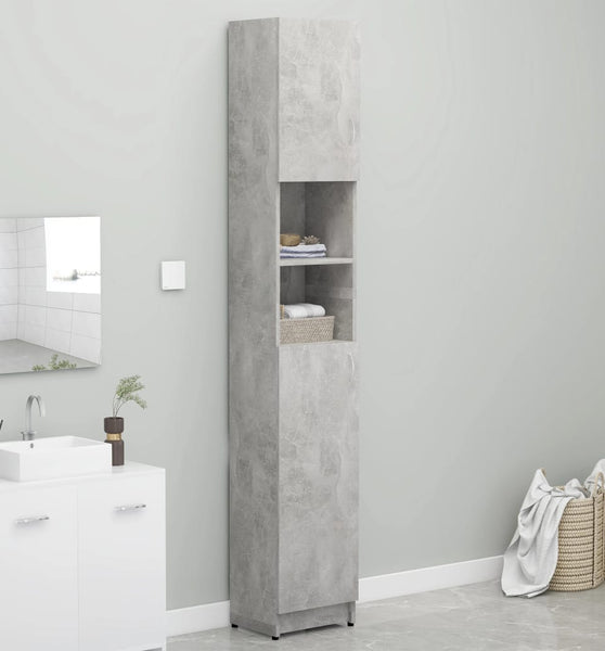 Badezimmerschrank Betongrau 32x25,5x190 cm Holzwerkstoff