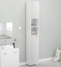 Badezimmerschrank Hochglanz-Weiß 32x25,5x190 cm Holzwerkstoff