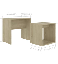 Couchtisch-Set Sonoma-Eiche 48 x 30 x 45 cm Holzwerkstoff