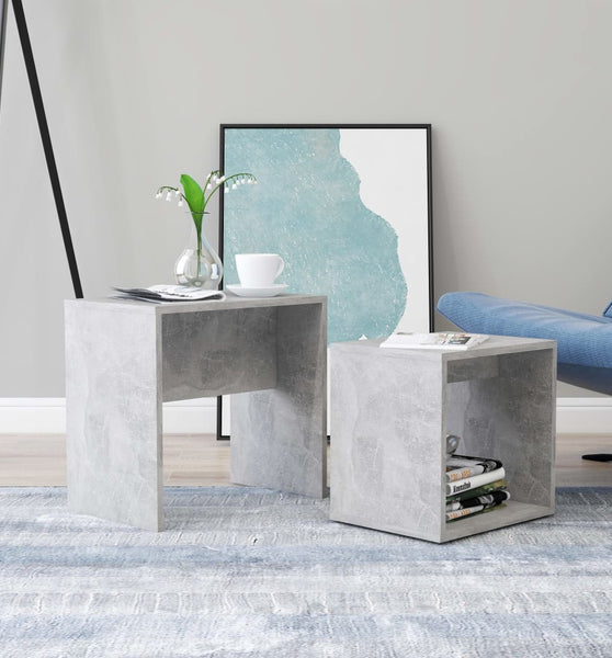 Couchtisch-Set Betongrau 48x30x45 cm Holzwerkstoff