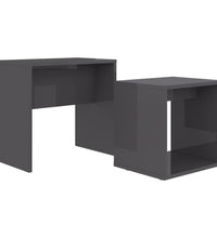 Couchtisch-Set Hochglanz-Grau 48x30x45 cm Holzwerkstoff