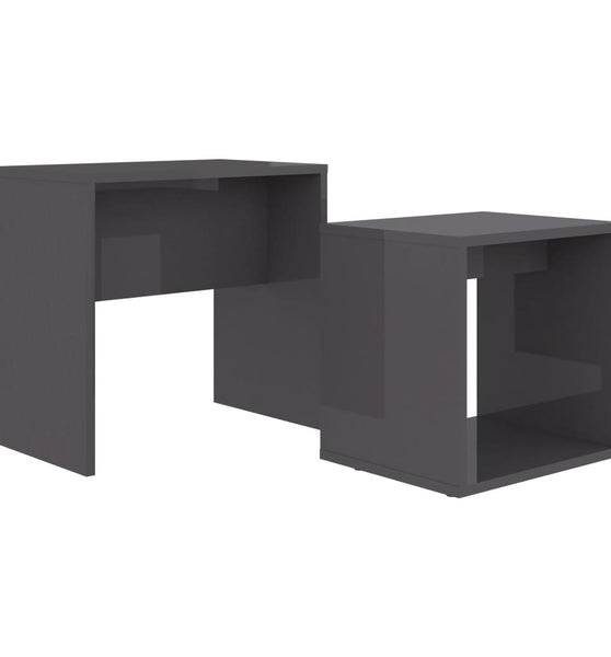 Couchtisch-Set Hochglanz-Grau 48x30x45 cm Holzwerkstoff