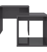 Couchtisch-Set Hochglanz-Grau 48x30x45 cm Holzwerkstoff