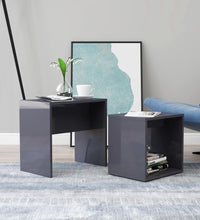 Couchtisch-Set Hochglanz-Grau 48x30x45 cm Holzwerkstoff