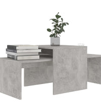 Couchtisch-Set Betongrau 100x48x40 cm Holzwerkstoff