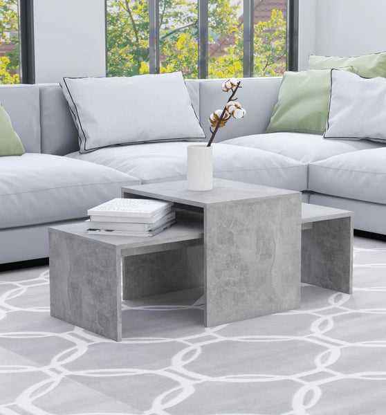 Couchtisch-Set Betongrau 100x48x40 cm Holzwerkstoff