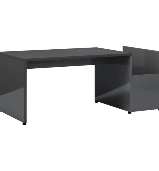 Couchtisch Hochglanz-Grau 90x45x35 cm Holzwerkstoff