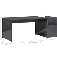 Couchtisch Hochglanz-Grau 90x45x35 cm Holzwerkstoff