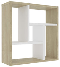 Wandregal Weiß und Sonoma-Eiche 45,1x16x45,1 cm Holzwerkstoff
