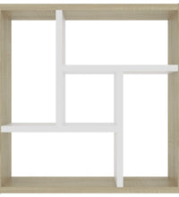 Wandregal Weiß und Sonoma-Eiche 45,1x16x45,1 cm Holzwerkstoff