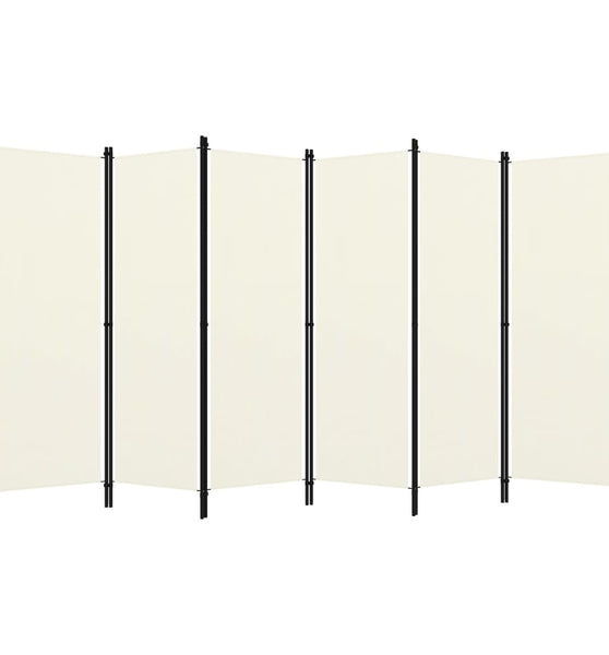 6-tlg. Raumteiler Weiß 300x180 cm