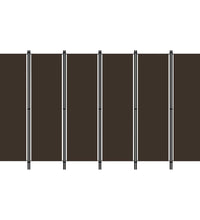 6-tlg. Raumteiler Braun 300x180 cm