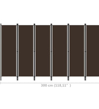 6-tlg. Raumteiler Braun 300x180 cm