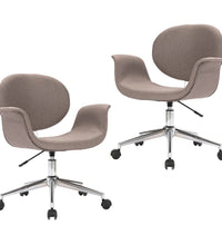 Esszimmerstühle 2 Stk. Drehbar Taupe Stoff