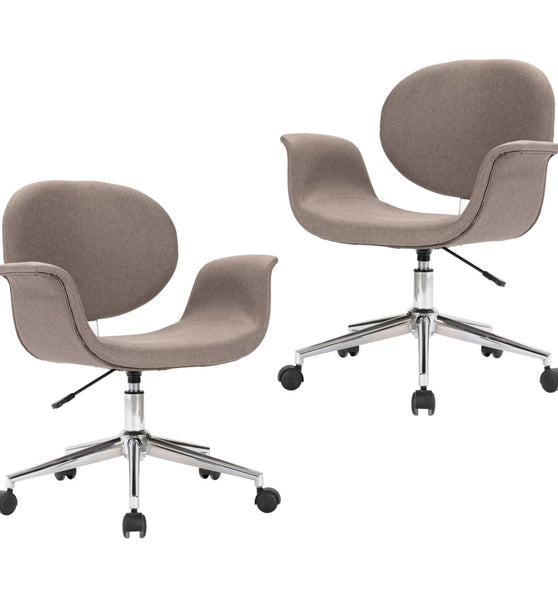 Esszimmerstühle 2 Stk. Drehbar Taupe Stoff