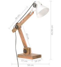 Schreibtischlampe Industriestil Weiß Rund 58x18x90 cm E27