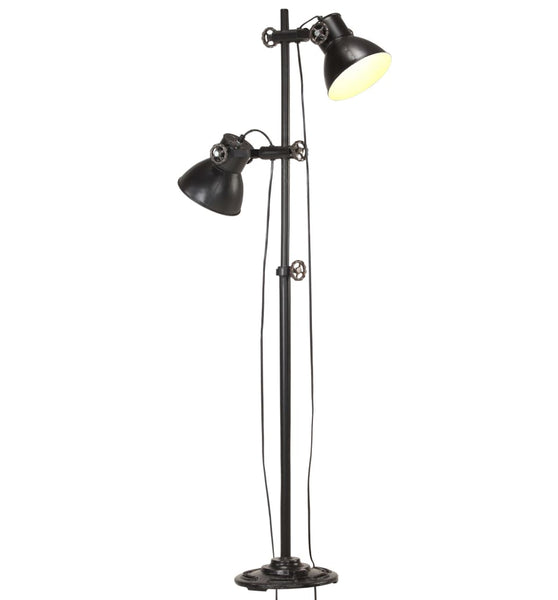 Stehlampe 2-flammig Schwarz E27 Gusseisen