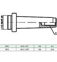 15-tlg. Bohrwerkzeug-Set 50 mm Bohrkopf MT3-F1-12