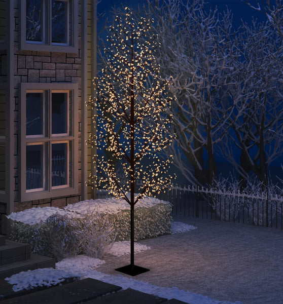 Weihnachtsbaum 1200 LEDs Warmweißes Licht Kirschblüten 400 cm