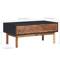 Couchtisch 90x50x40 cm Akazie Massivholz und MDF
