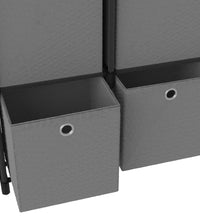 Würfelregal mit 4 Boxen Schwarz 69x30x72,5 cm Stoff