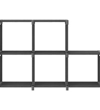 Würfel-Regal 5 Fächer Grau 103x30x72,5 cm Stoff
