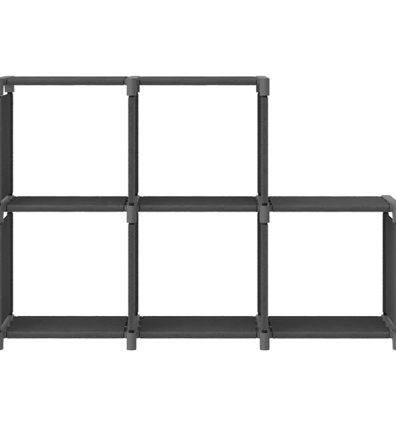 Würfel-Regal 5 Fächer Grau 103x30x72,5 cm Stoff