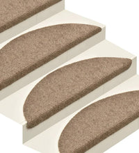 Treppenmatten Selbstklebend 15 Stk. Creme 65x21x4cm Nadelvlies