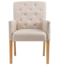Esszimmerstuhl mit Armlehnen Beige Stoff