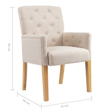 Esszimmerstuhl mit Armlehnen Beige Stoff